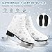LEVYTEMP Women's/Girls Figure Ice Skates - Youth White Snowflake Figure Skating Shoes with Two Insoles - Comfortable, Safe Indoor Outdoor Rink Size US 5.5