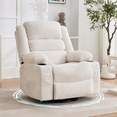 Image of Rocking Recliner Chair for Adults 360 Swivel Manual Recliner