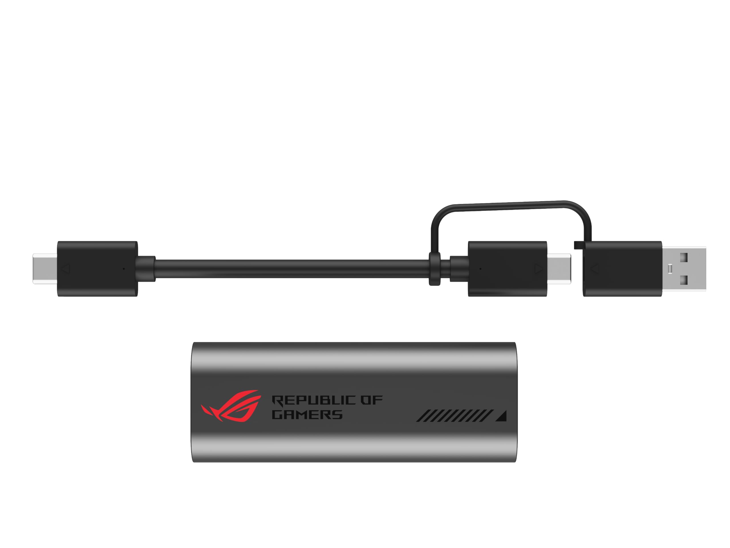 ASUS ROG USB-C10G, Adattatore Ethernet da 10 GB, USB-C/USB-A, Nero | Design 2 in 1, Porta USB 3.2 Gen 2x2, Compatibile con Thunderbolt, per Processori Windows, Linux, macOS, iOS & Android