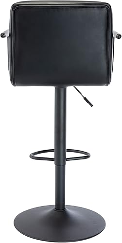 Miniatura 9 de Vogue Furniture Direct Taburetes de bar cuadrados modernos de piel sintética, taburetes de bar giratorios ajustables con respaldo y brazos, sillas