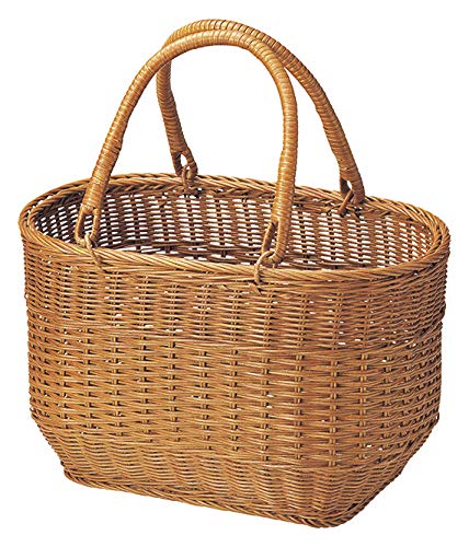 Amazon.co.jp: かご 籐 バスケット 40×25×26(44)cm 31-53 : ホーム