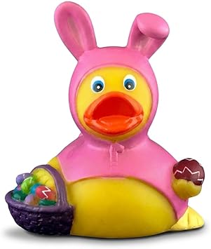 3" Easter Rubber Duck [Sealed Hole, Floats Upright] - Baby Safe Bathtub Bathing Toy