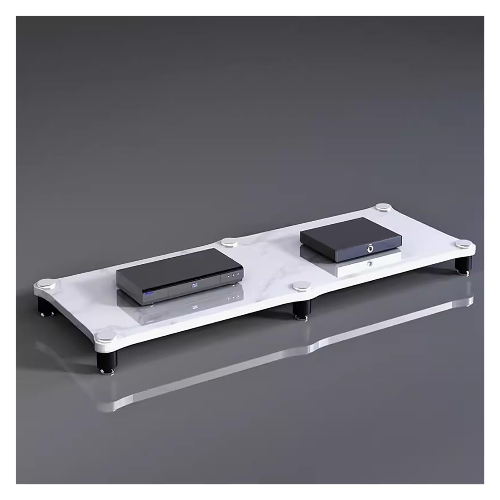 AV Rack – Mensola da gioco a 1 livello, supporto multimediale e archiviazione audio per proiettori, lettori DVD, console di gioco e scatole per cavi, design portatile ed elegante