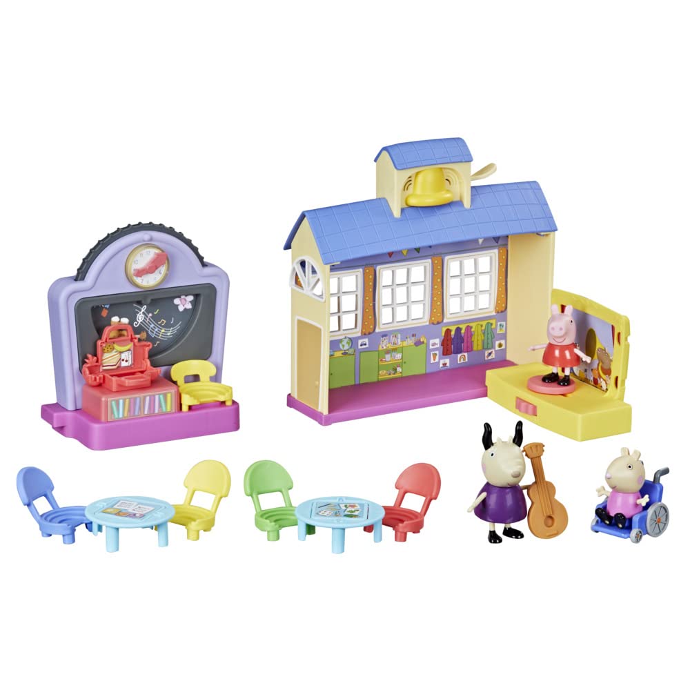 Peppa Pig – Set De Jeu Scolaire Avec 3 Figurines, Sons Et Accessoires Pour Enfants Dès 3 Ans