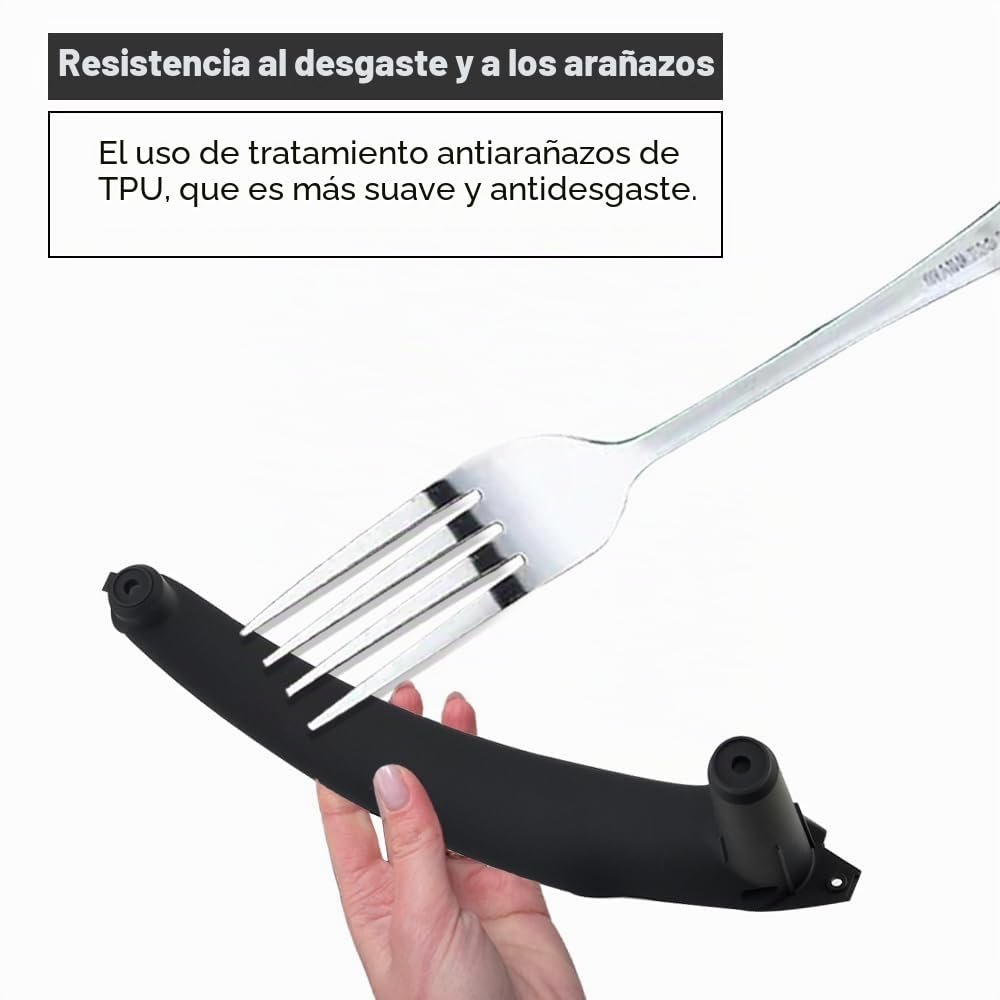 4 piezas de manija de puerta interior de ABS para coche, panel interior, cubierta embellecedora para tirar, reposabrazos compatible con B-MW E70 E71 E72 X5 X6 2007-2014 -negro