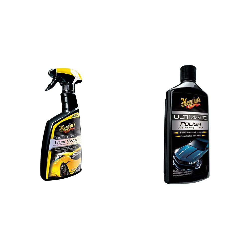 Meguiars Ultimate Quik Wax Spray 450ml (Nouvelle formule) & Ultimate Car Polish Lustrant Ultime 473ml