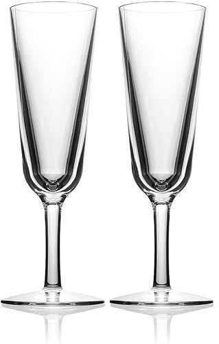 Symglass Cristal de champán transparente irrompible, se siente, pesa igual que el vidrio (0.41 libras), seguro para DW (2 unidades)