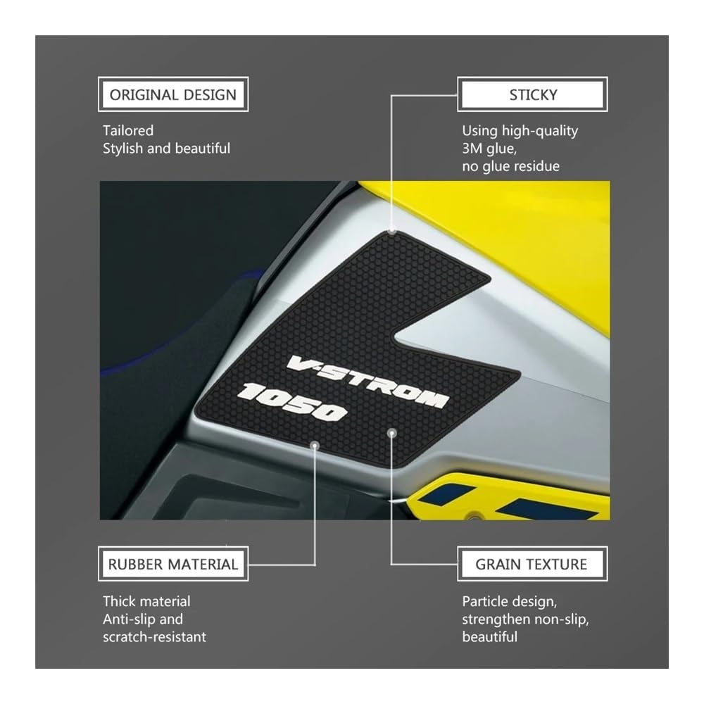 Protector Depósito Moto Etiqueta Ajuste para SU&ZUKI V-Strom DL1050 XT V Strom 1050 2020-2023 Pegatina De PVC Agarre Rodilla Almohadillas Tracción De Combustible Cubierta Protectora