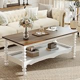 YOSHOOT 42' Farmhouse Coffee Table with Storage...