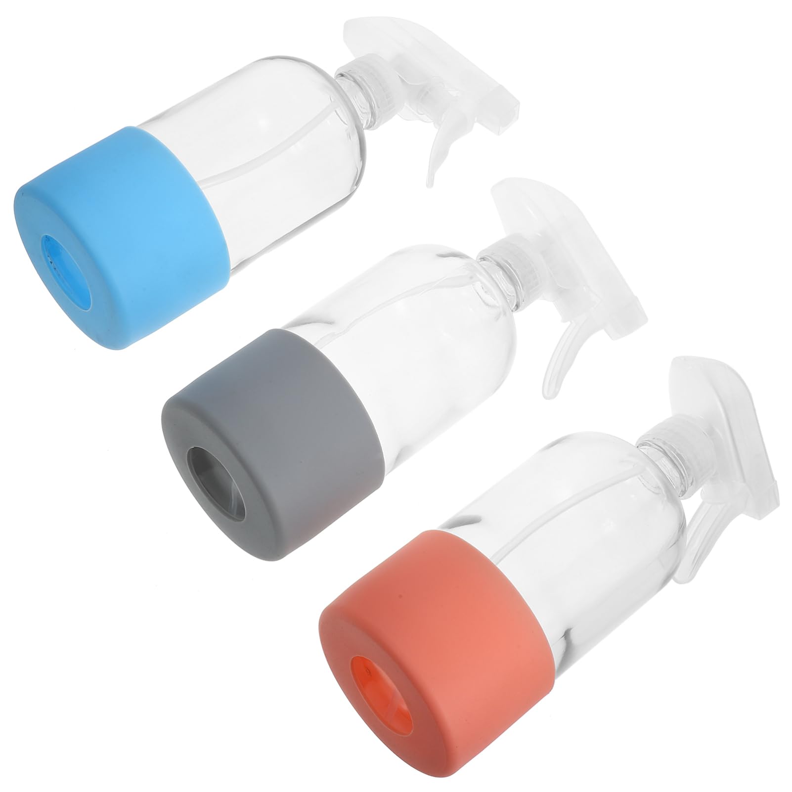 ABOOFAN 3 Stück 500ml Glas Sprühflasche mit Rutschfestem Silikonboden | Transparent, Pp Teil und Bequemer Griff, Gleichmäßiger Sprühnebel, Auslaufsicher für Blumen und Pflanzen