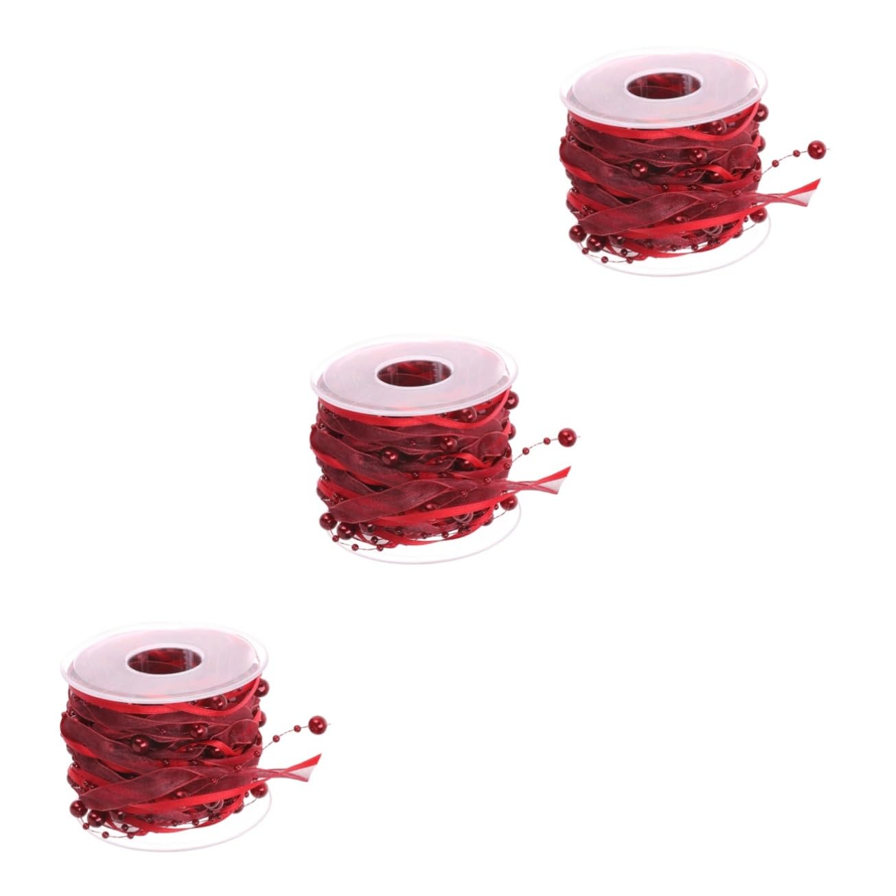 Tofficu 3 Rollen Band Für Blumensträuße Dekoratives Perlenband Für Partys Piyester-gurtbänder Für Hochzeitsdekor Blumenstraußbänder in Individueller Länge Elegantes Hochzeitsband