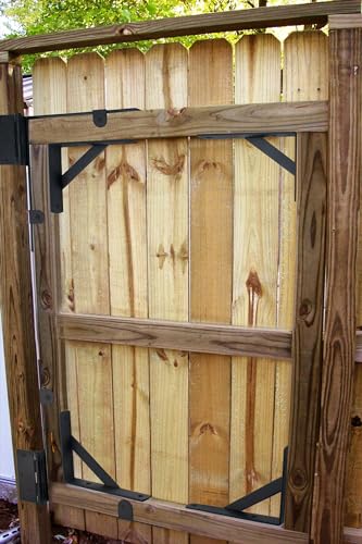 Image of 2 Set Anti Sag Gate Kit Gate Corner Brace Bracket Heavy Duty No Sag Kit for Wooden Fences, Driveway Gates, Shed Doors, Corral
