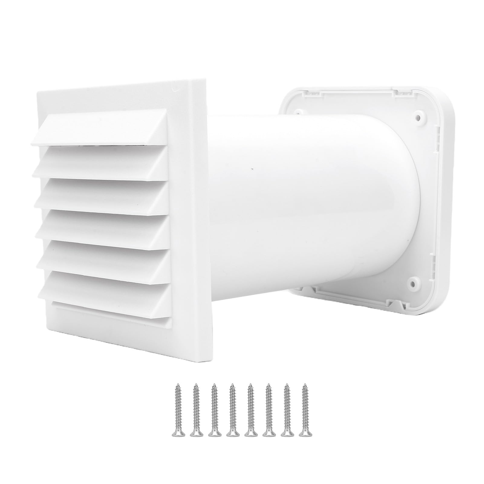 Grille d'aération télescopique ABS blanche réglable pour conduit mural de 110 mm