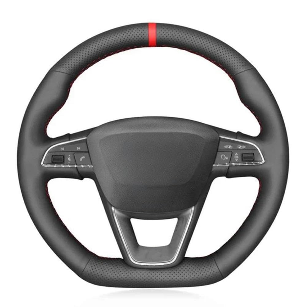 Skórzany ręcznie szyty pokrowiec na kierownicę samochodu, do Seat Leon Cupra Leon ST Cupra Leon ST Cupra Ateca Cupra Ateca FR