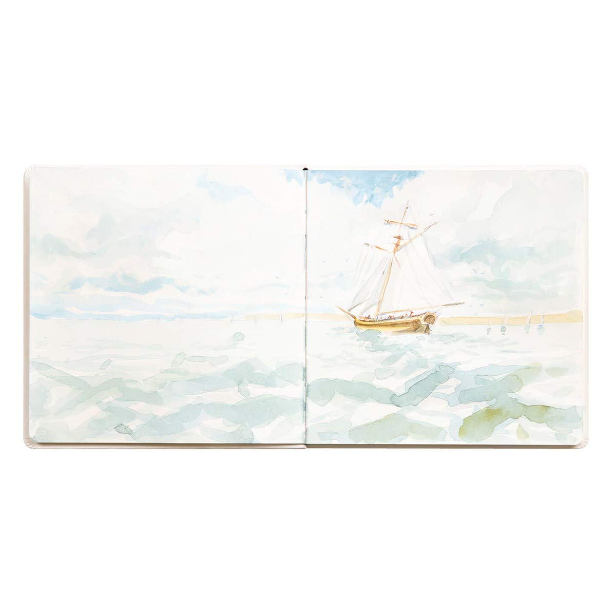 Clairefontaine 975443C - Un carnet cousu de papier dessin Fontaine blanc satiné 24 pages 21x21 cm 300g + 12 cartes postales pré-imprimées