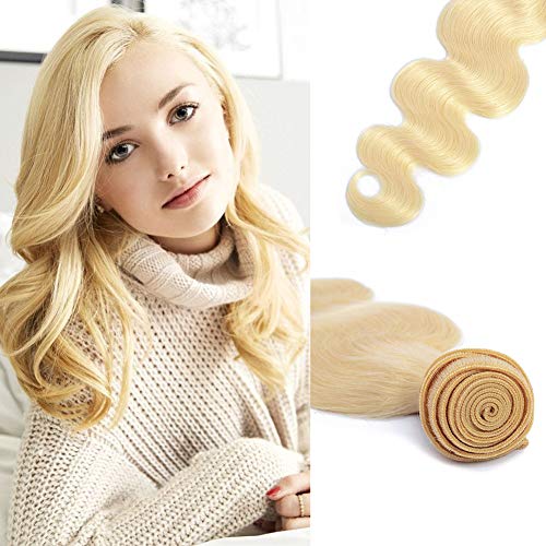 Aliabc 613 Bundles Blonde Body Wave 1 Bundle 100% Blonde Human Hair Bundles of Brazilian Hair 100g (12", Body Wave)