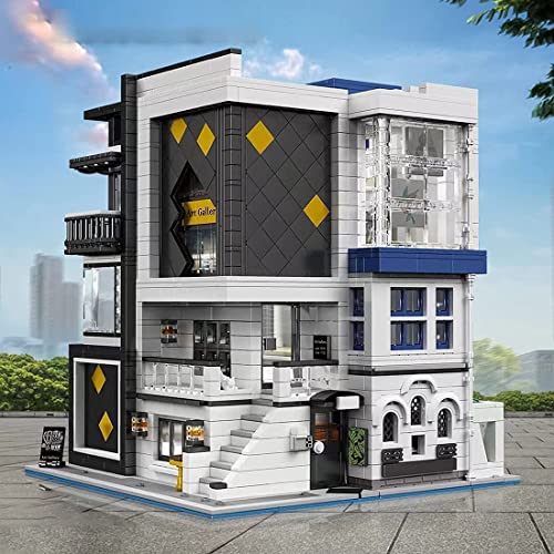 PATAJP4U 住宅ビルディングブロックビルディングキット、3536パーツ端子台アートギャラリーモジュラービルディング、シティストリートビュークリエイティブシリーズ、レゴと互換性のあるタウンハウス 16043