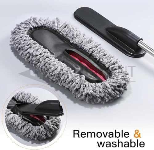 Image of 6 PCS - 3in1 Car Vacuum Microfiber Car Duster Kit|Interior & Exterior Car Cleaning Detailing Tool|Scratch & Lint Free, Pollen Removing|Extendable Long Car Duster (6 PC CAR Combo)