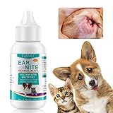 NBTREKTIE Ear Mites Treatment for Dogs & Cats - Cat Ear Mite Treatment with Aloe Vera, Kills on Contact & Soothes Itching, Vet-Recommended Formula for Pets Ear Cleaning, Fast-Acting 0.75oz Bottle