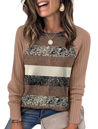 Image of SAMPEEL Sweatshirt for Women Long Sleeve Shirts Crewneck Sweaters Fall Fashion Outfits 2025 Trendy Tunic Tops Plus Size