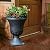Southern Patio Winston 16 Inch x 21 Inch Urn Plastic Decorative Outdoor Planter Pot for Porch, Patio, or Garden with Removable Base, Matte Black