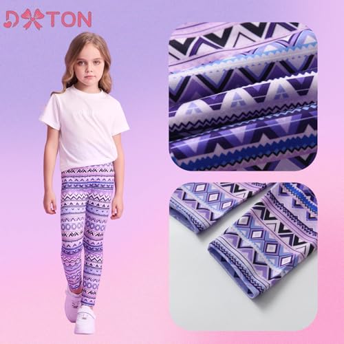 DXTON Kids Girls 3-Pack Skinny Stretch Athletic Leggings Toddlers Active Running Tights Yoga Pants 3-12 Years3