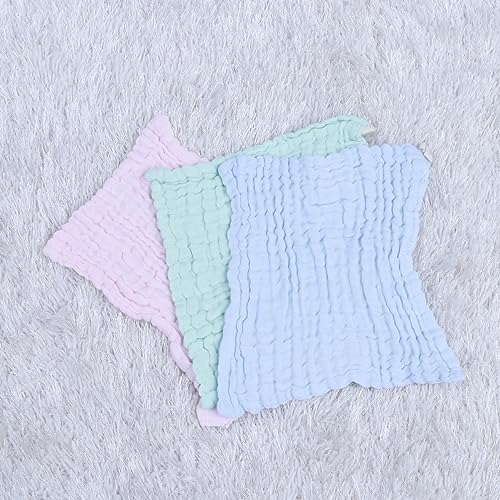 UPKOCH 5Pcs Face Towels Solid Saliva Bibs Multi Handkerchiefs Colors for Drooling Teething for Parents3