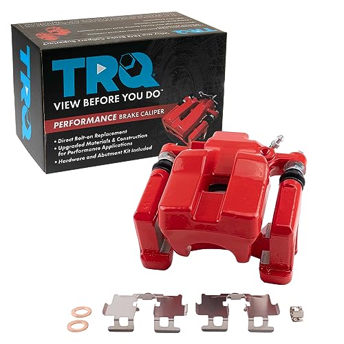 Image of TRQ Rear Right Brake Caliper w /Bracket Performance Red Passenger Side | For 2007-2012 Lexus ES350 2008-2012 Toyota Avalon 2007-2011 Camry