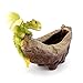 Top Collection Rex The Green Dragon - Mini Collectible Fantasy Figurine Planter (Perched on Planter)