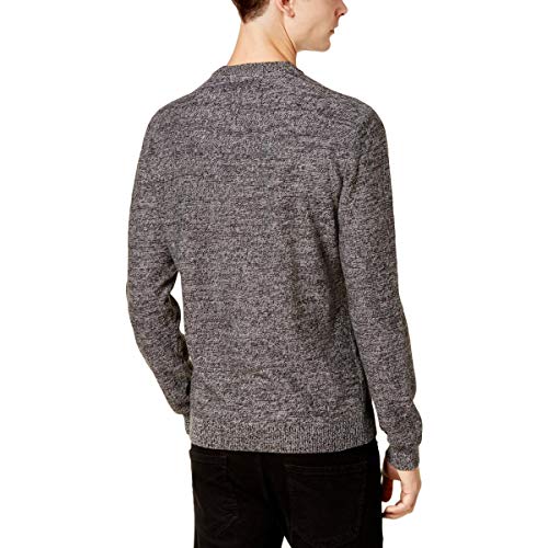 American Rag Mens Knit Patches Crewneck Sweater Black L2