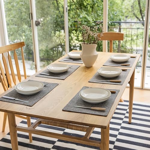 Demetex Grey Linen Placemats Set of 8 Stain Resistant Fabric Place Mats Classic Plate Mats for Kitchen Dining Table Decor, 13x19 inch, Dark Grey by Demetex - Used condition - Image 7
