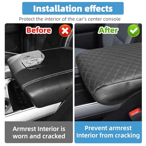 Image of Center Console Armrest Cover for Dodge RAM 1500 2500 3500 2019 2020 2021 2022 2023 2024 2025 Accessories Fully Covered Anti-Scratch Protector Interior Accessories(Only for Bucket Seat Console)