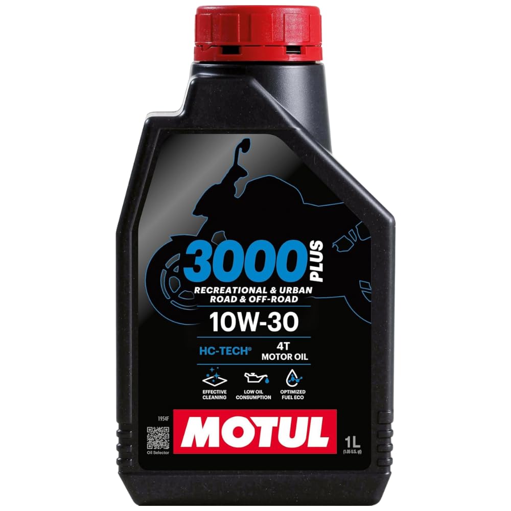 Motul 3000 4T Plus 10W-30 Engine Oil for Bikes | Advanced Engine Protection, Smooth Gear Shifting & Reliable Performance | Suitable for 4-Stroke Motorcycles | 1 L