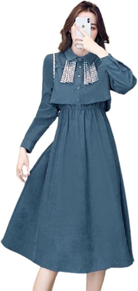 Amazon Co Jp ドレス ワンピース 長袖 結婚式 二次会 上品 レディース S Xl ロング 無地 着痩せ 春夏秋 洋服 30代 40代 50代 60代 フォーマル 大人 カジュアル お呼ばれ 通勤 エレガント ファッション