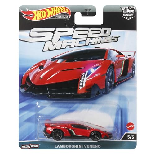 Hot Wheels Moldeado modelo Lamborghini Veneno Car Culture Speed Machines – Escala 1:64 7 cm Premium HKC41
