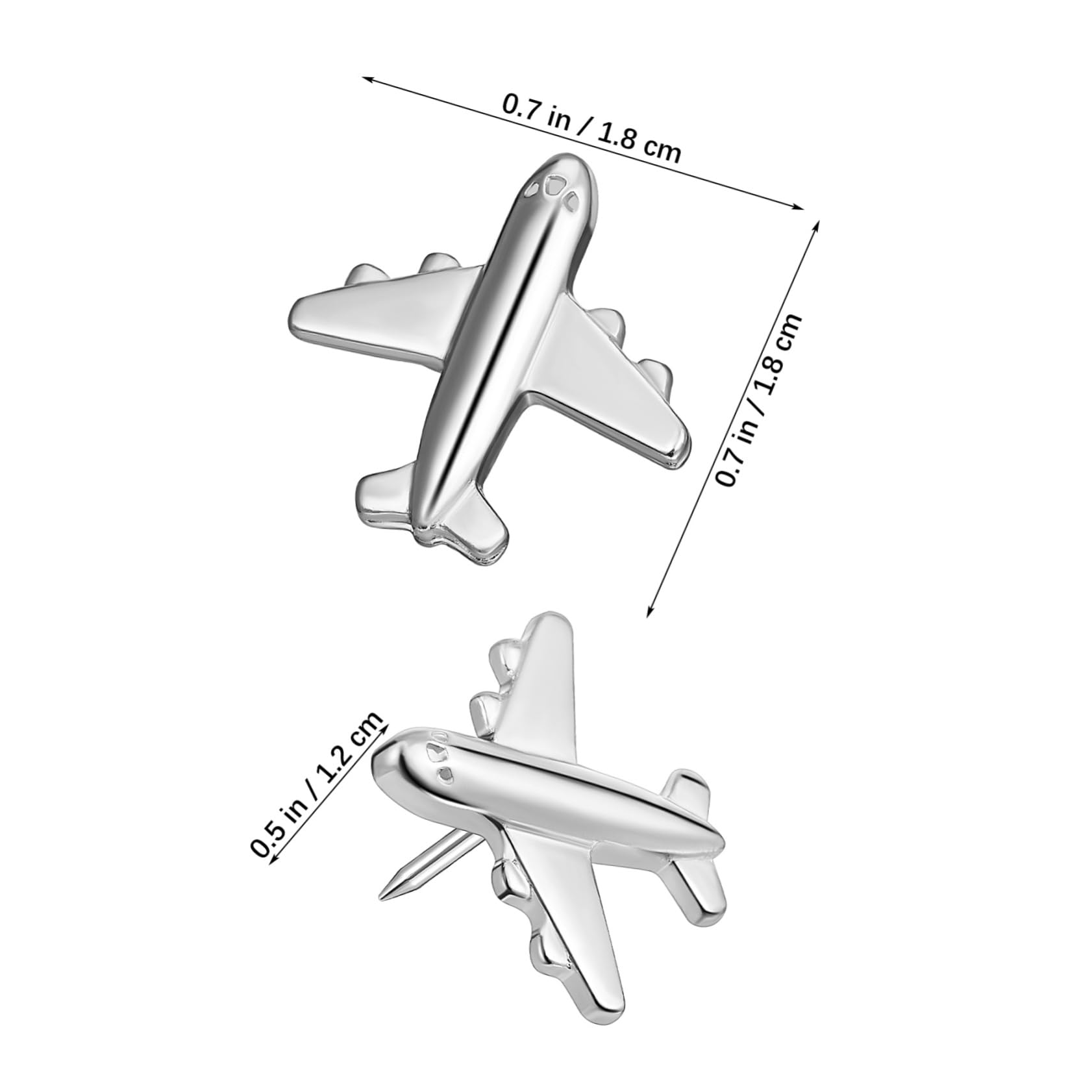 Lurrose 120stücke Metall Flugzeug Push Dekorative Pinnnadeln Für Korktafeln Und Bulletin Boards Langlebige Designstecknadeln Für Notizen Und