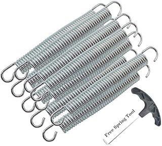 Trampoline Springs for 8ft/10ft/12ft/14ft/15ft/16ft , Heavy-Duty Galvanised, Metal Rust Resistant & Long-lasting Fitness Trampoline Springs 10pcs Fitness Trampoline Springs+1pcs springs tool