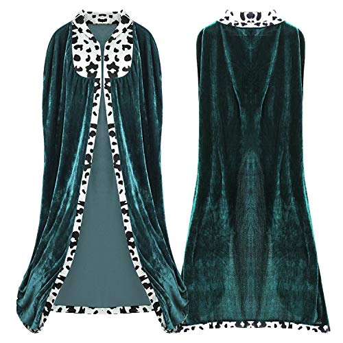 Proumhang Capa de Rey Capa Real Disfraz de Rey Hombre Adulto Disfraz de Halloween Carnaval Navideño Verde