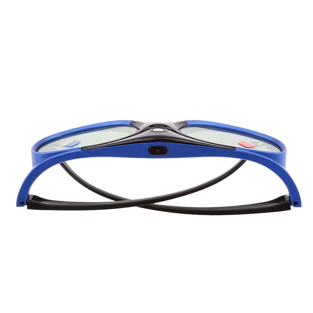 P Prettyia Lunettes 3D pour Projecteurs Dlp-Link Active Shutter - Noir + Bleu