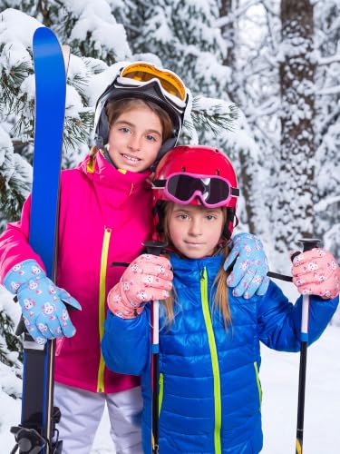 Image of Honoson 2 Pairs Kids Snow Gloves, Winter Waterproof