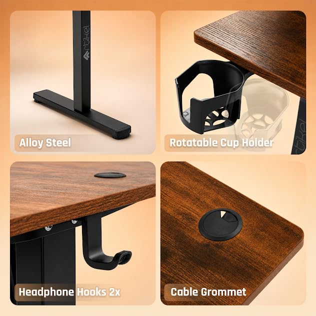 Image of ARTIKEL Artidesk Eco-Neo Height Adjustable Table for Office Work 120x60cm | Electric Standing Desk | Ergonomic Sit Stand Workstation | USB-A & Type-C Charging | 3 Memory Presets | 80kg Load Capacity