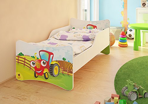 Best For Kids Cama para niños con colchón de 10 cm, certificado TÜV, selección de 8 tamaños, diversos diseños