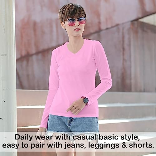 BaHoki Essentials Long Sleeve V-Neck Undershirts - Great Stretch and Layering Piece - 2 Pack4