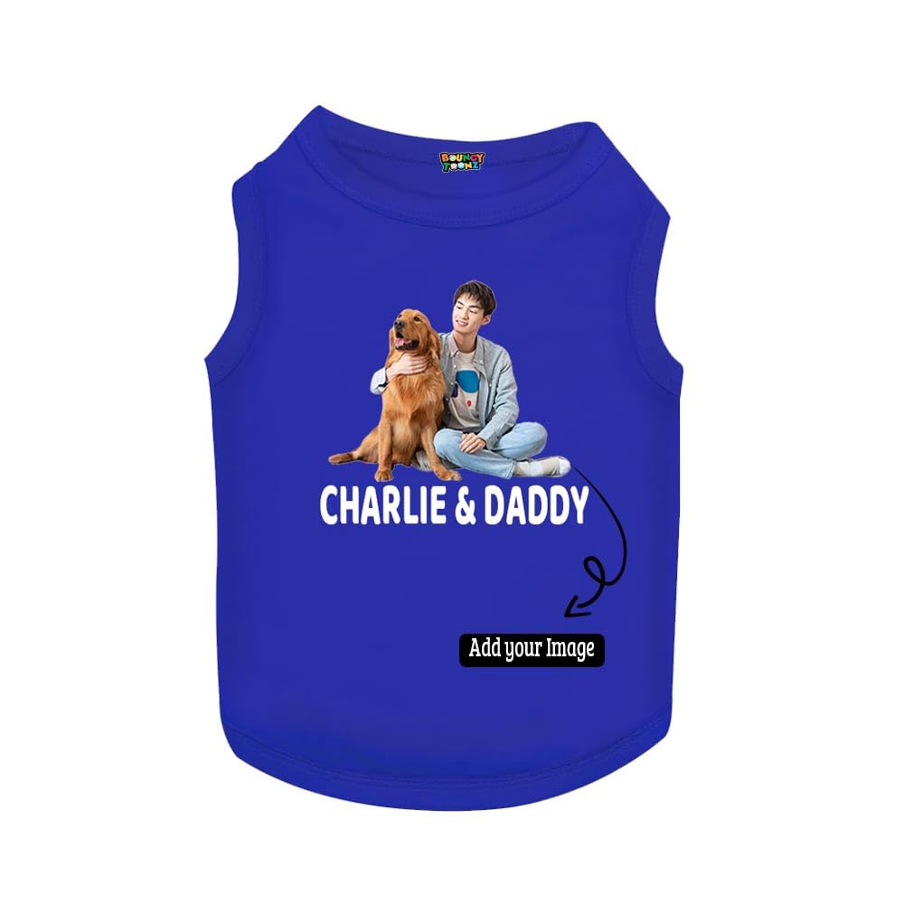 Bouncy Toonz Dog Tshirts for Puppies Dress Clothes for Small and Medium Dogs - Pet Tshirts(Dog-imagecap-rblue) (B0D177913K) Amazon Price History, Amazon Price Tracker