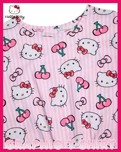 Hello Kitty Girls Shirts - Short Sleeve Cute Casual Crewneck Graphic Tees Shirts for Girls Tops T-Shirt (Sizes: 4-12)2