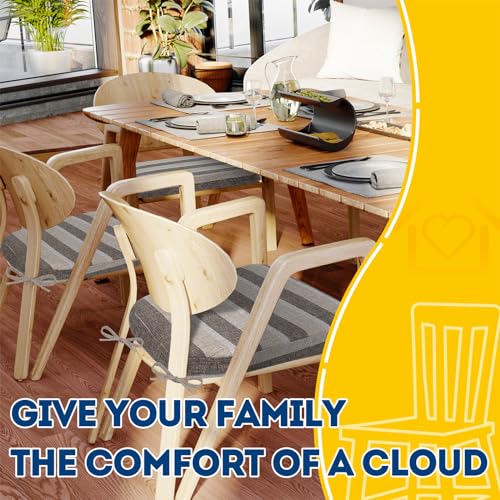 Image of AAAAAcessories Chair Cushions for Dining Chairs, 17 x 16 x 2 in, Set of 4