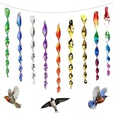 DAZZTIME Épouvantail réfléchissant, 9 pièces, répulsif pour oiseaux réfléchissants, spirale coupe-vent, pour chasser les pigeons, bornes, pour pigeons réfléchissants, pour jardin, cour, verger
