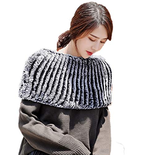 Women Cape Genuine Rex Rabbit Hair Shawl Elastic Knitted Scarf Pullover Wrap Winter Warm Party