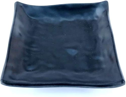 Miniatura 3 de Lucky Star Platos cuadrados de melamina, plato de aperitivo, plato de acompañamiento, 6 pulgadas o 5 pulgadas, negro (96, 6 x 6 pulgadas)