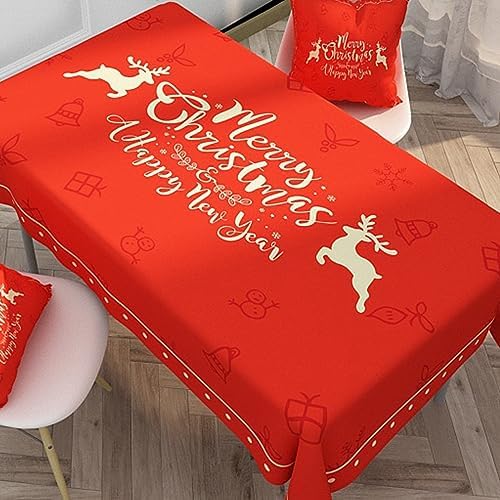 Gukasxi Christmas Table Cloth 180x150cm Wipe Clean Christmas Tablecloth